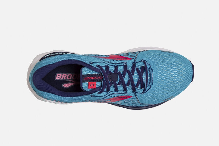 Brooks Running Shoes Womens Blue/Pink - Adrenaline GTS 21 Road - 1203-NDWZE